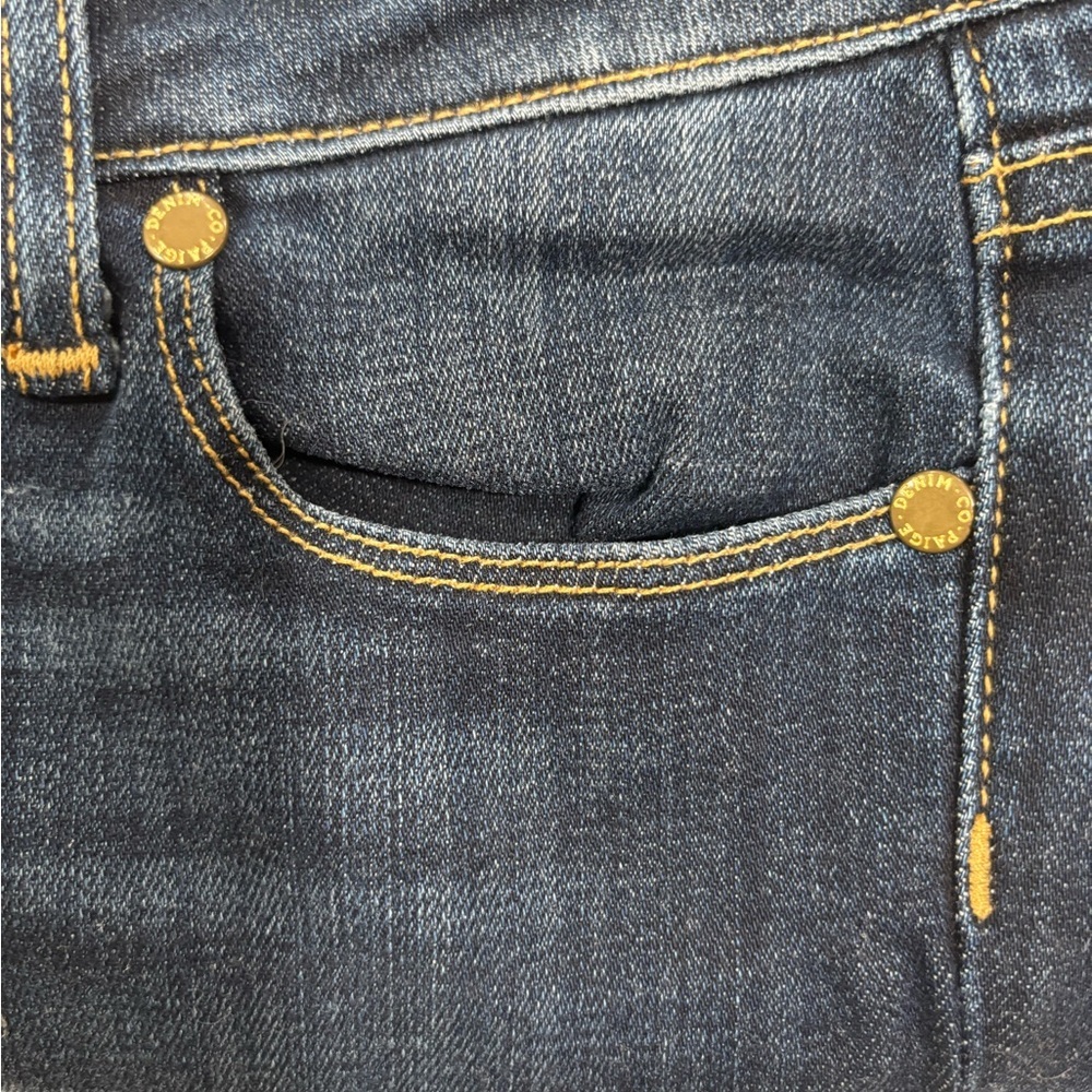 Paige Skyline Ankle Peg Stretch Denim Jeans 24 Dark Wash Mid Rise - Picture 13 of 13